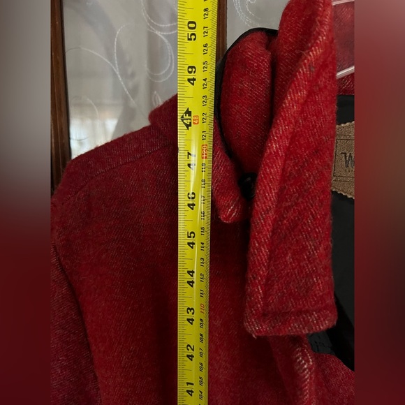 SOLD Vintage Woolrich Southwestern Aztec Wool Long Jacket Trench Coat Size Large - Picture 8 of 11